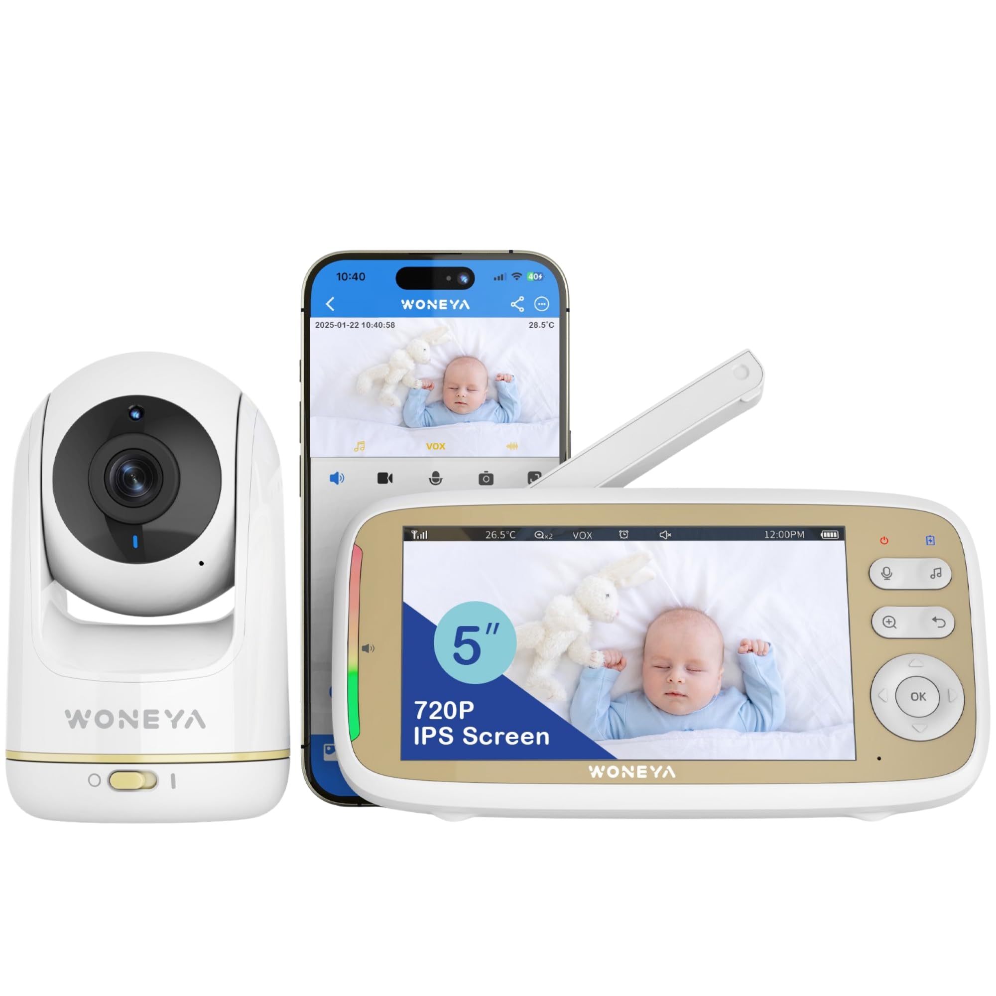 Woneya Baby Monitor - Premium WiFi Camera with Night Vision